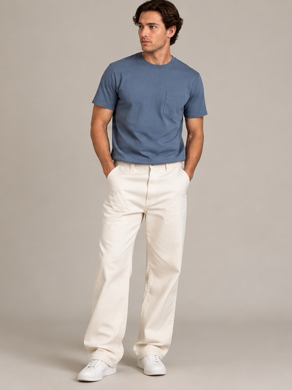 EUC Elwood Men’s Cream Off White Wide Leg Pants (Size 32)